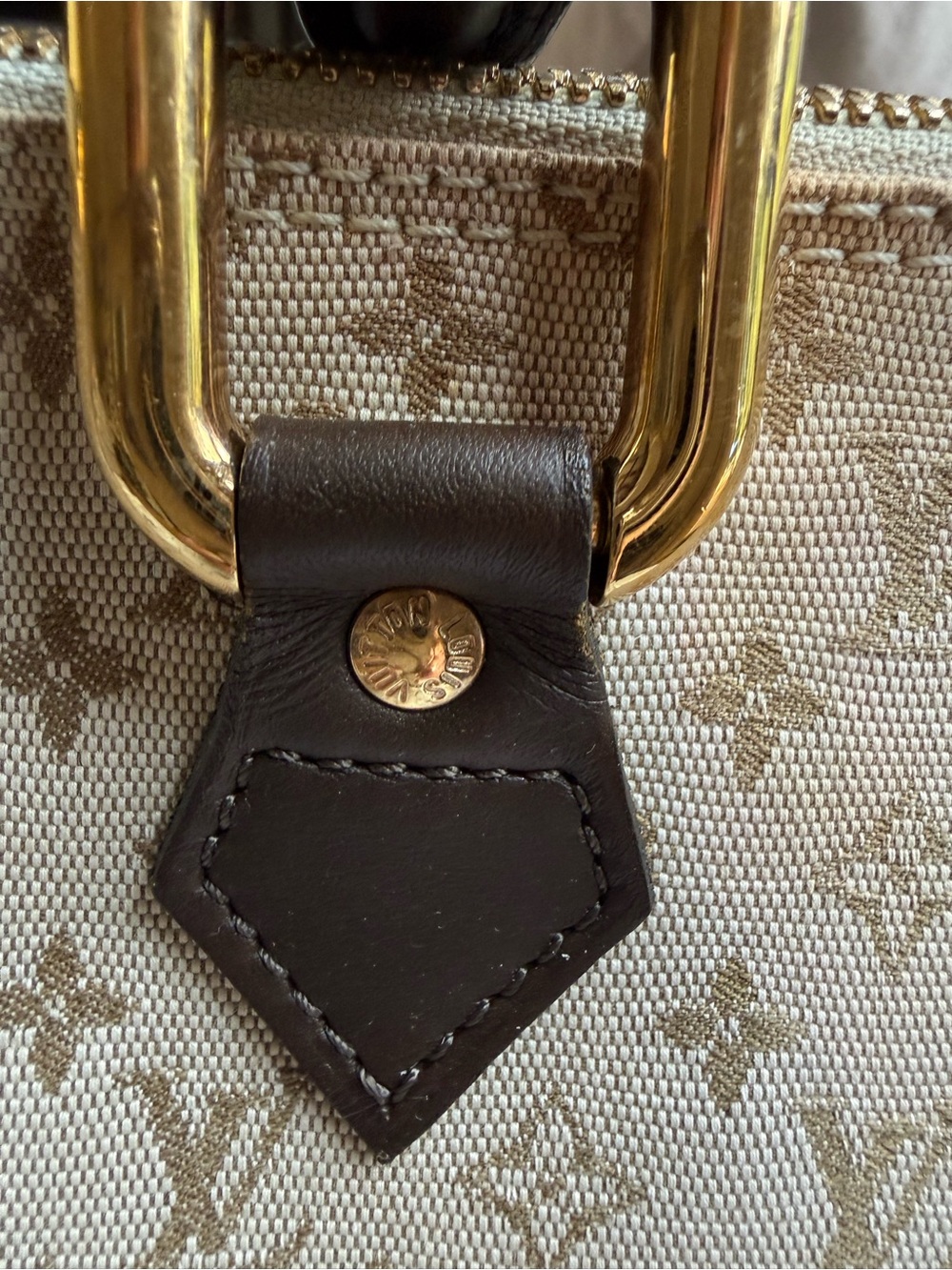 Louis Vuitton Beige Monogram Canvas and Brown Leather Satchel - Picture 6 of 16
